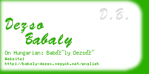 dezso babaly business card